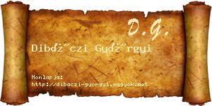 Dibáczi Györgyi névjegykártya